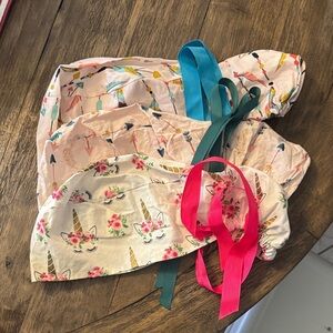 Ponytail style scrub hats x3